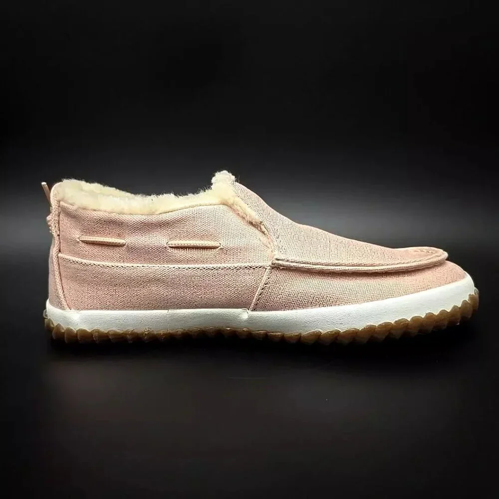 Sperry Moc Sider Blush Faux Fur Lining Fashion Boot Shoes Big Girls Size 2M